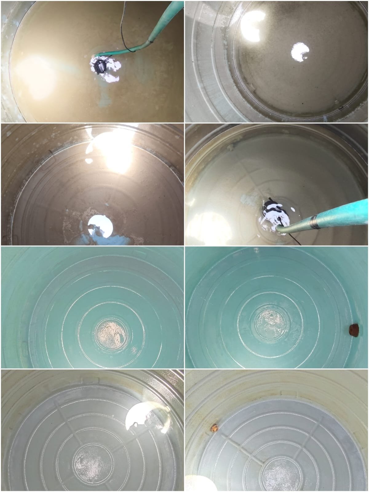 Multiple water tank cleaning results